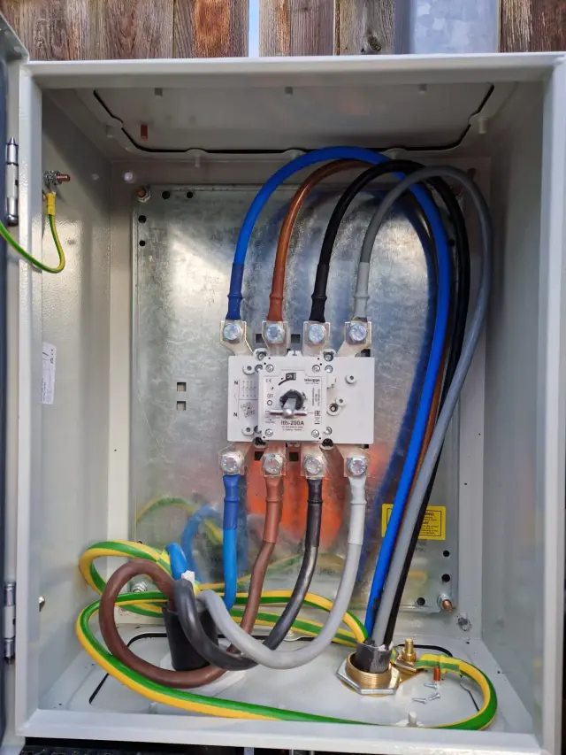 Electrician testing a distribution board with multifunction tester